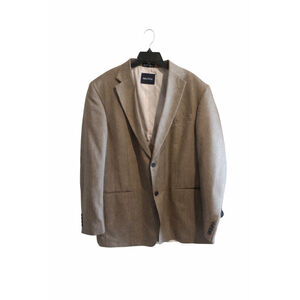 Nautica Men’s Silk‎ Wool Blazer 46L Brown Tan Sport Coat Long Jacket